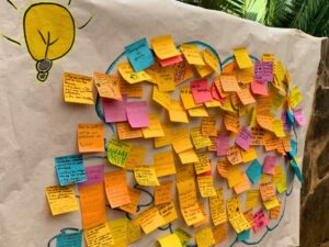 Mural con ideas, elaborado durante la ejecución del proyecto Jóvenes por la Inclusión